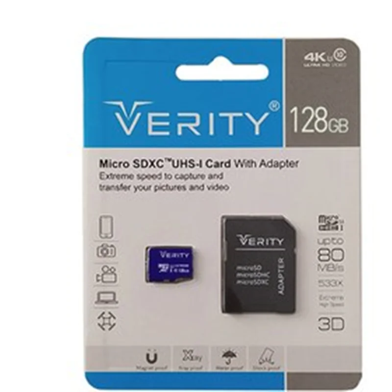 کارت حافظه microSDHC وریتی Verity 533X U3 128GB + تبدیل